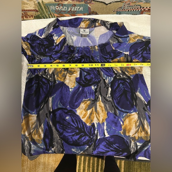 Worthington Women’s Purple/Yellow/Black Top Size PM - Picture 7 of 13